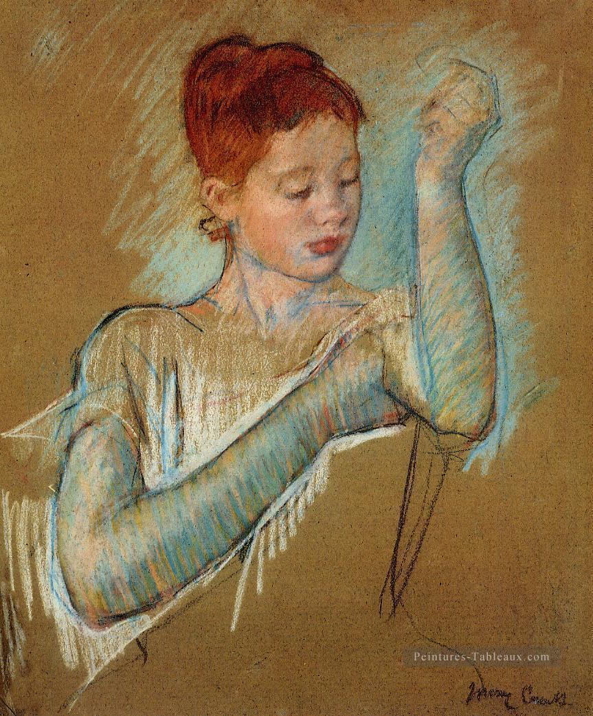 Les Longs Gants mères des enfants Mary Cassatt Peintures à l'huile